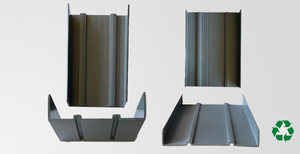 U DE SOL NERVURE 80mm GRIS FONCE Mat.recyclé,ne pas stocker à l'extérieur